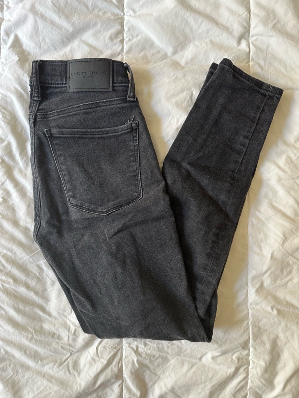 Lucky Brand Sz 2/26 R Charcoal Black High-Rise Skinny Jeans